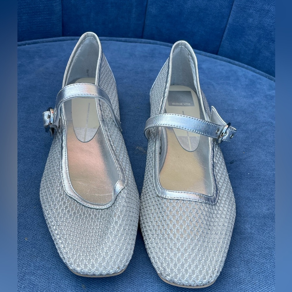 Dolce Vita Silver Mary Jane Flats